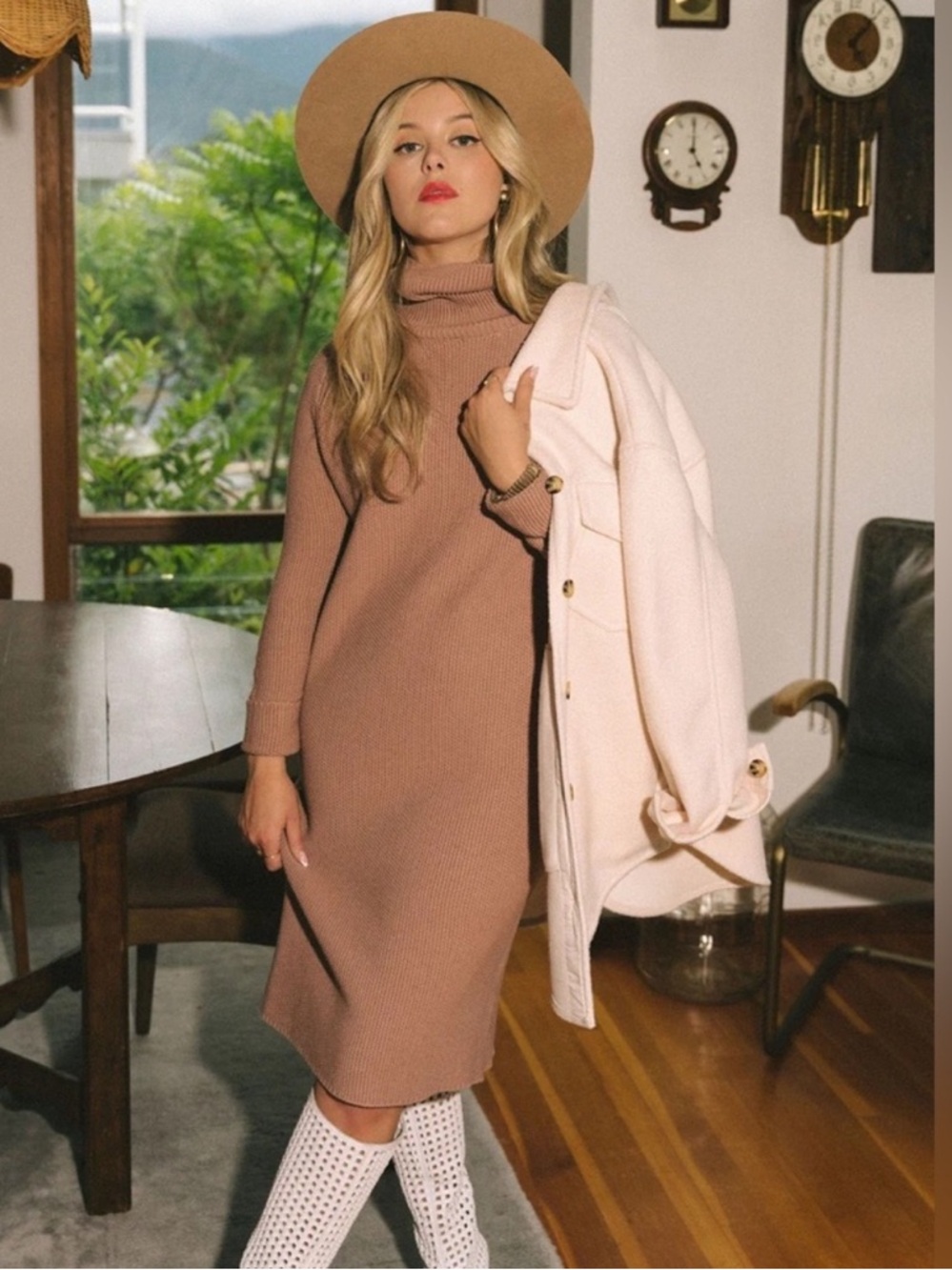 Jackson Rowe Romy Dress- Turtleneck Sweater Dress- Size XS